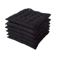 STUHLKISSEN 6er-Set schwarz 40/40/6,5 cm - Schwarz, Textil (40/40/6.5cm) - Homescapes