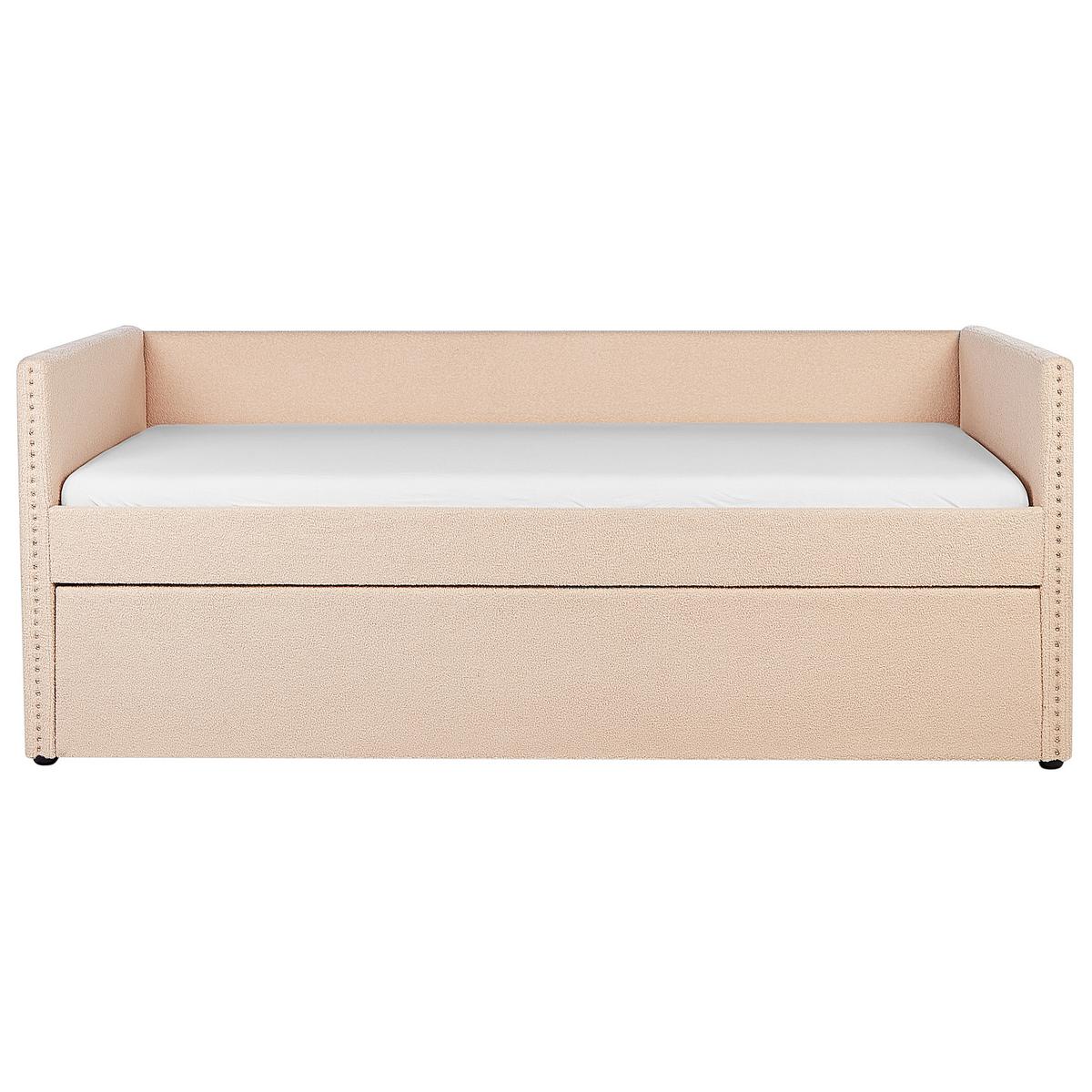 AUSZIEHBETT 90x200 cm Rosa Troyes - Pink, Textil (90/200cm) - Beliani
