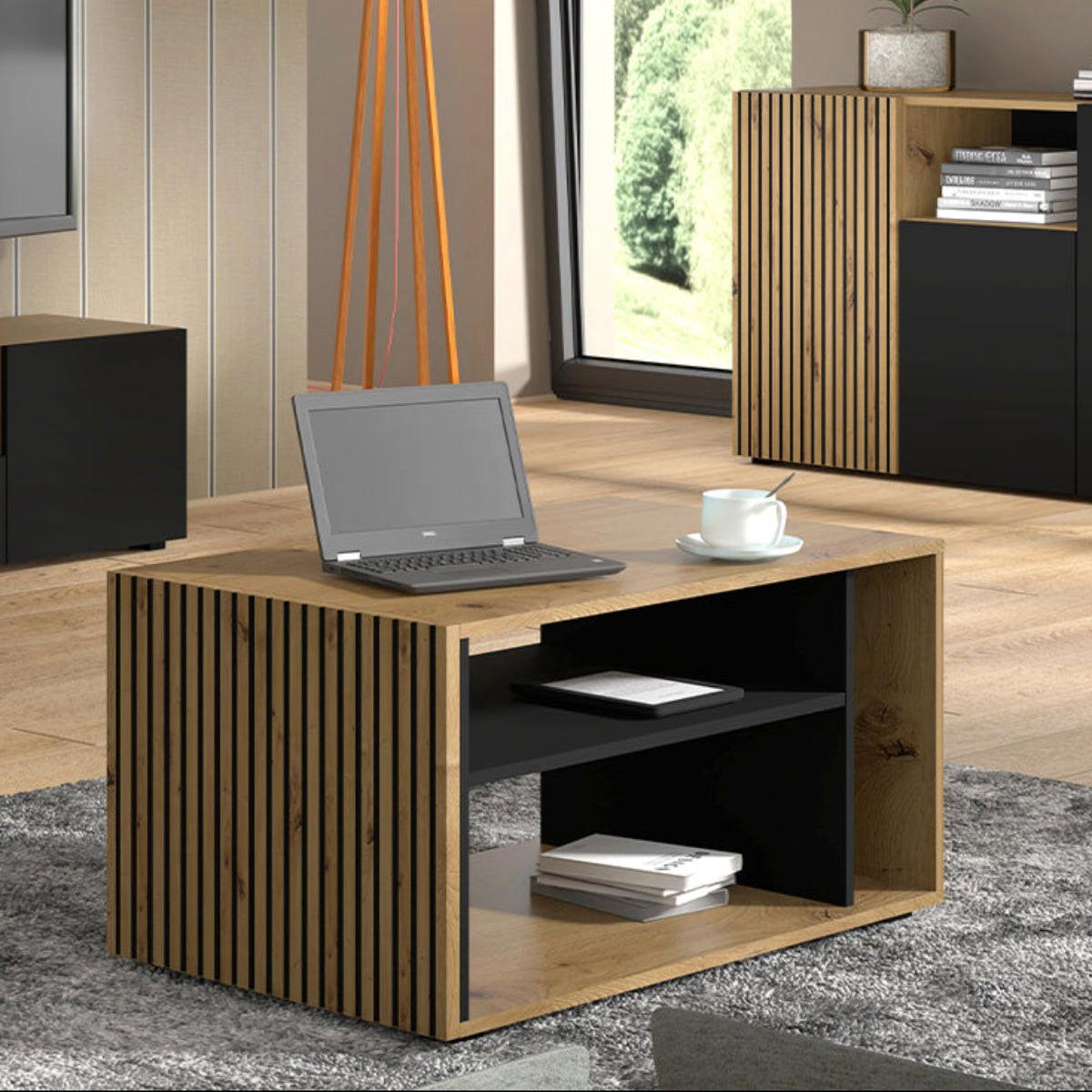COUCHTISCH Nera Holz und Schwarz - Schwarz, Holzwerkstoff (55/88/45cm) - Petits-meubles