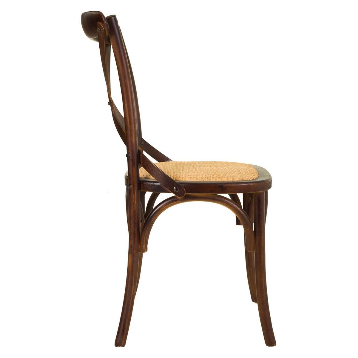 STUHL aus Holz und Rattan, braun, 44x42x46cm - Dunkelbraun, Holz (44/88/42cm) - Wanderlust