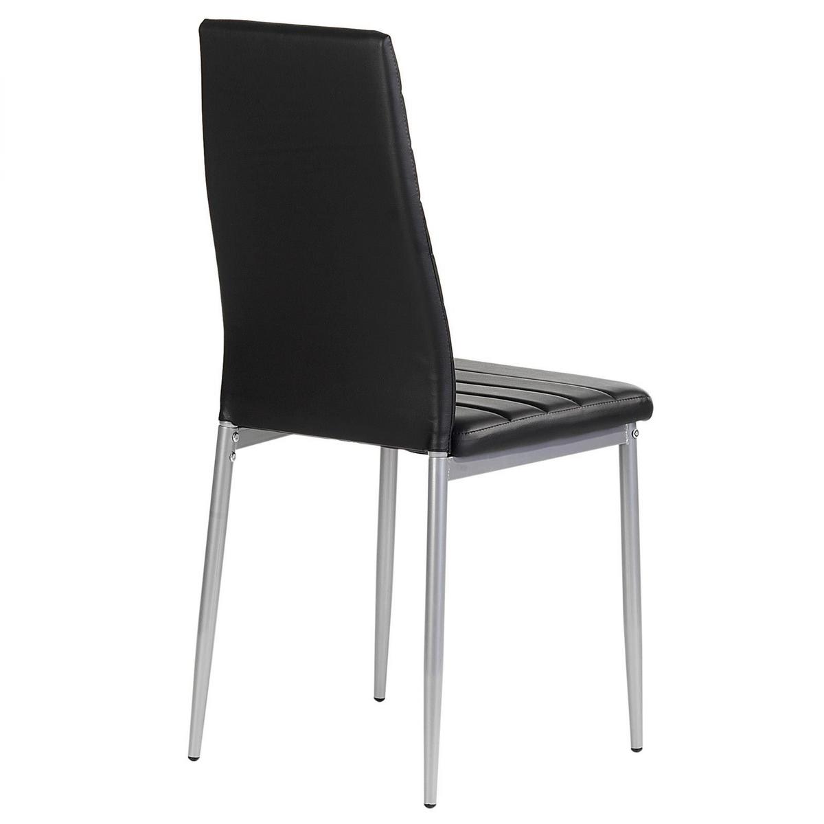 ESSZIMMERSTUHL NATHALIE 4er-Set schwarz - Schwarz, Textil/Metall (43/100/50cm) - IDIMEX
