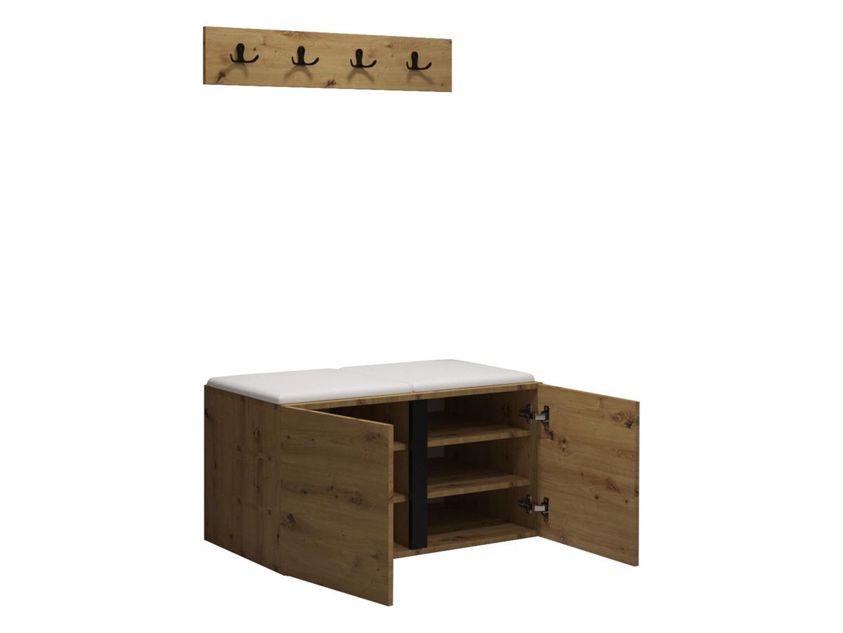 GARDEROBEN-SET Orion VI - Weiß/Braun, Holzwerkstoff/Kunststoff (84/42/46cm) - MIRJAN24
