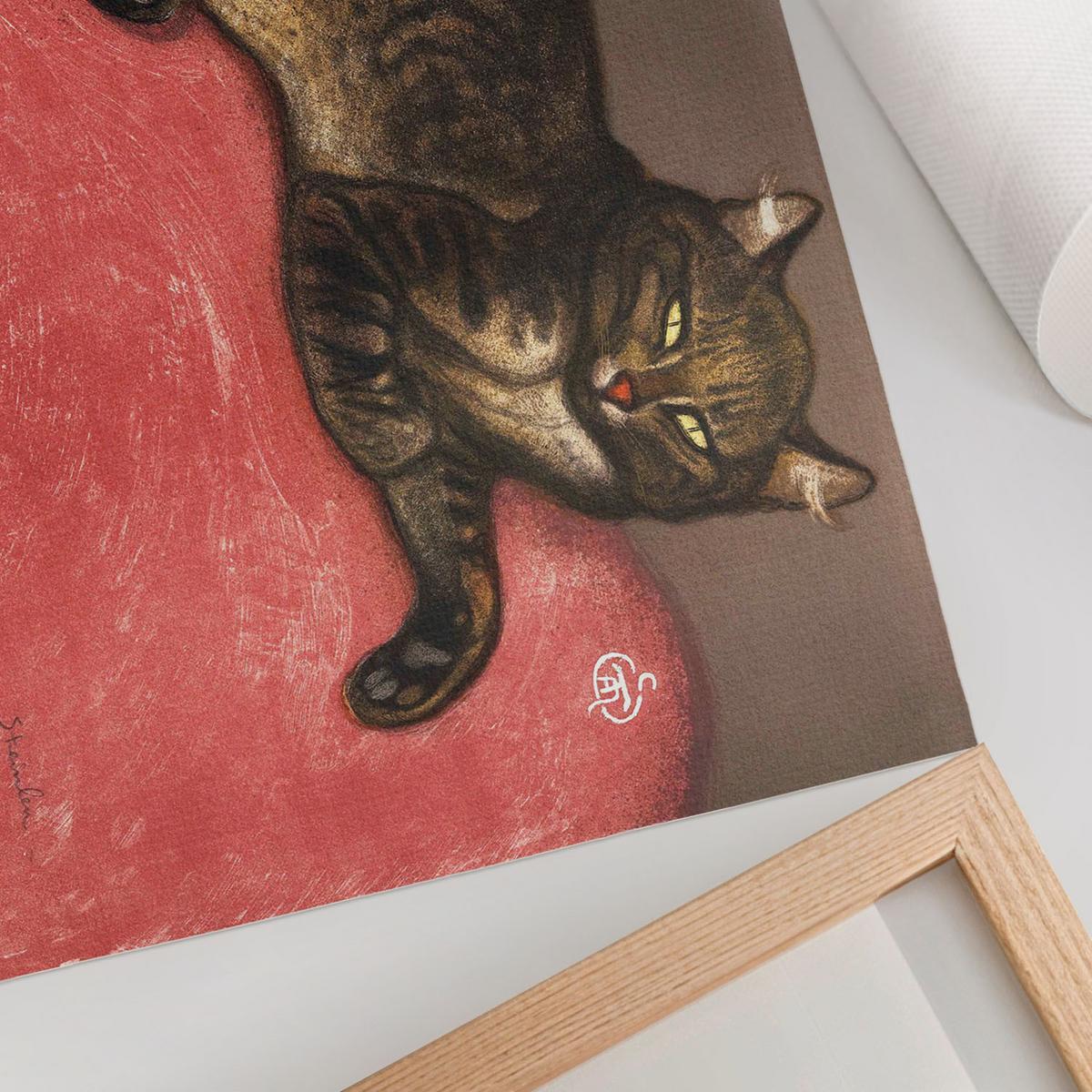 POSTER - 29x21 cm (A4) - Théophile Steinlen - Katze auf dem Kissen - Braun, Textil (29.7/21/0.1cm) - TULUP