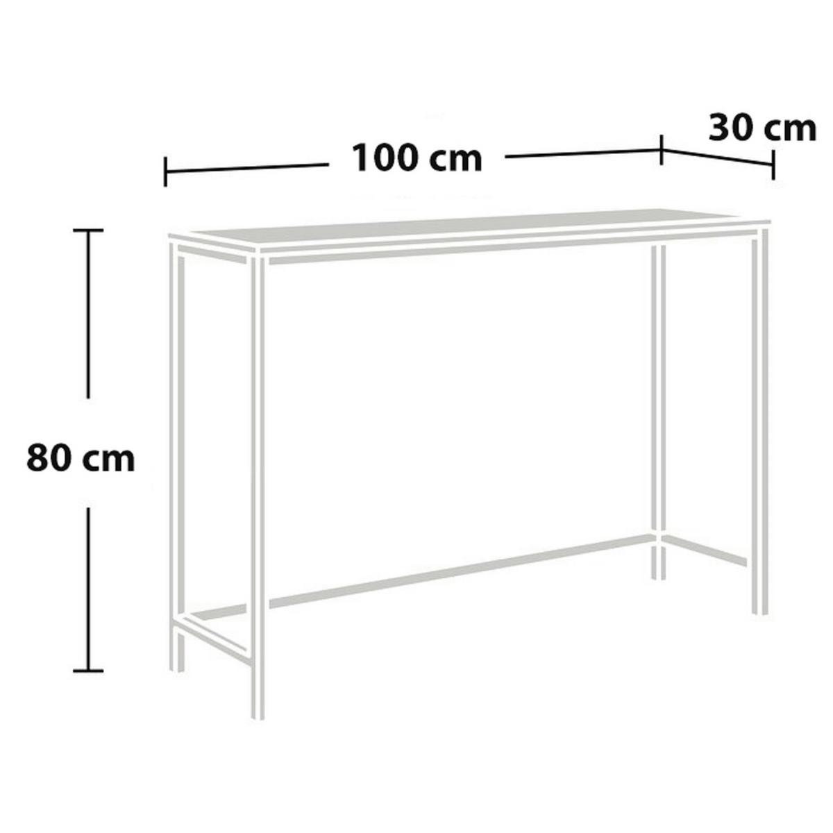 KONSOLENTISCH Kronoby - Eichefarben/Schwarz, Holzwerkstoff/Metall (30/100/80cm) - [en.casa]