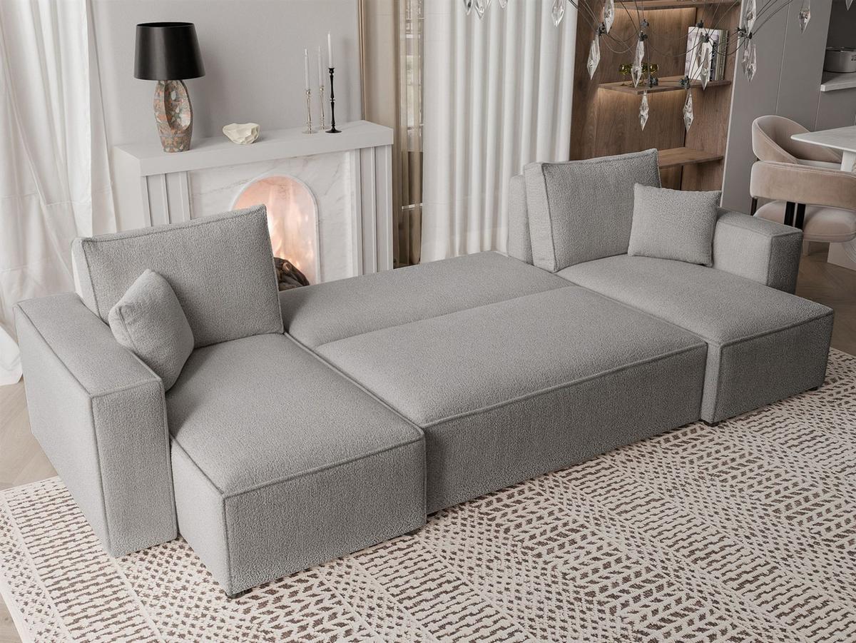 WOHNLANDSCHAFT Adara Schlaffunktion - Grau, Holzwerkstoff/Textil (312/83/145cm) - Fun Möbel