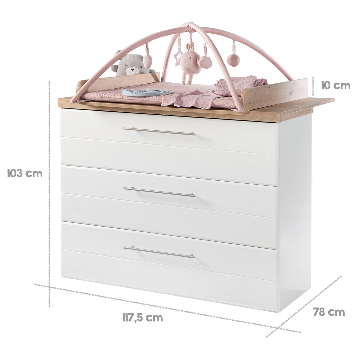 BABYZIMMER-SET Nele 2-teilig - Weiß, Holzwerkstoff (76/80.5/144cm) - Roba