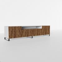LOWBOARD ROVA 200/41/40 cm, Stand-TV-Schrank Weiß / Eichefarben - Eichefarben/Braun, Holzwerkstoff (200/41/40cm) - MASSENO