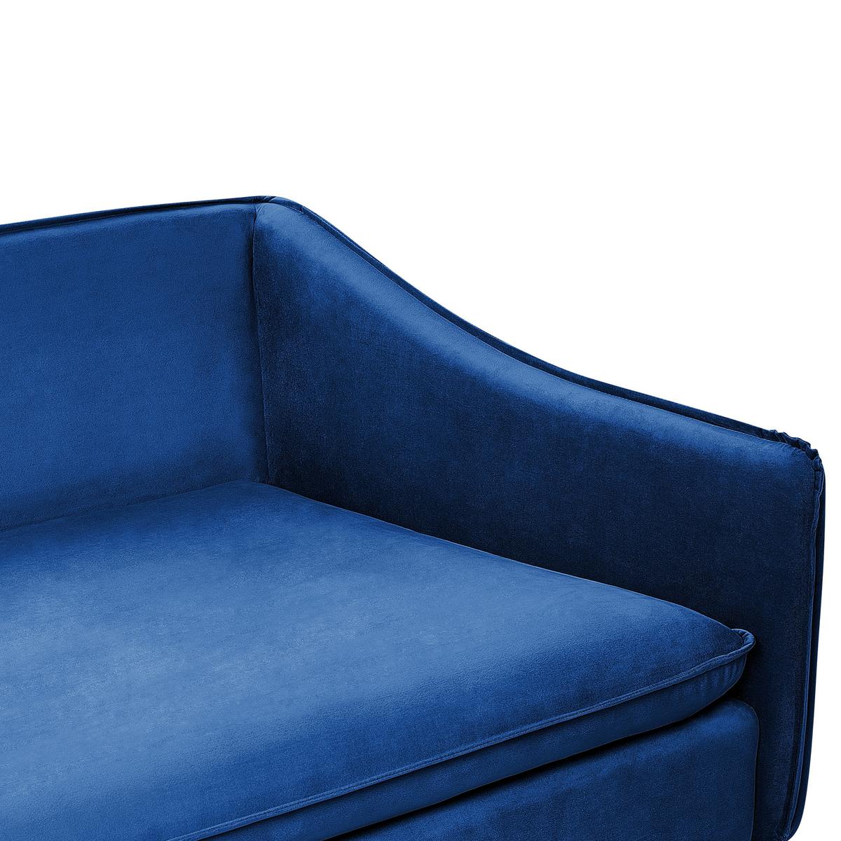 4-SITZER-SOFA Samtstoff Marineblau Aure - Hellblau, Textil (342/77/106cm) - Beliani