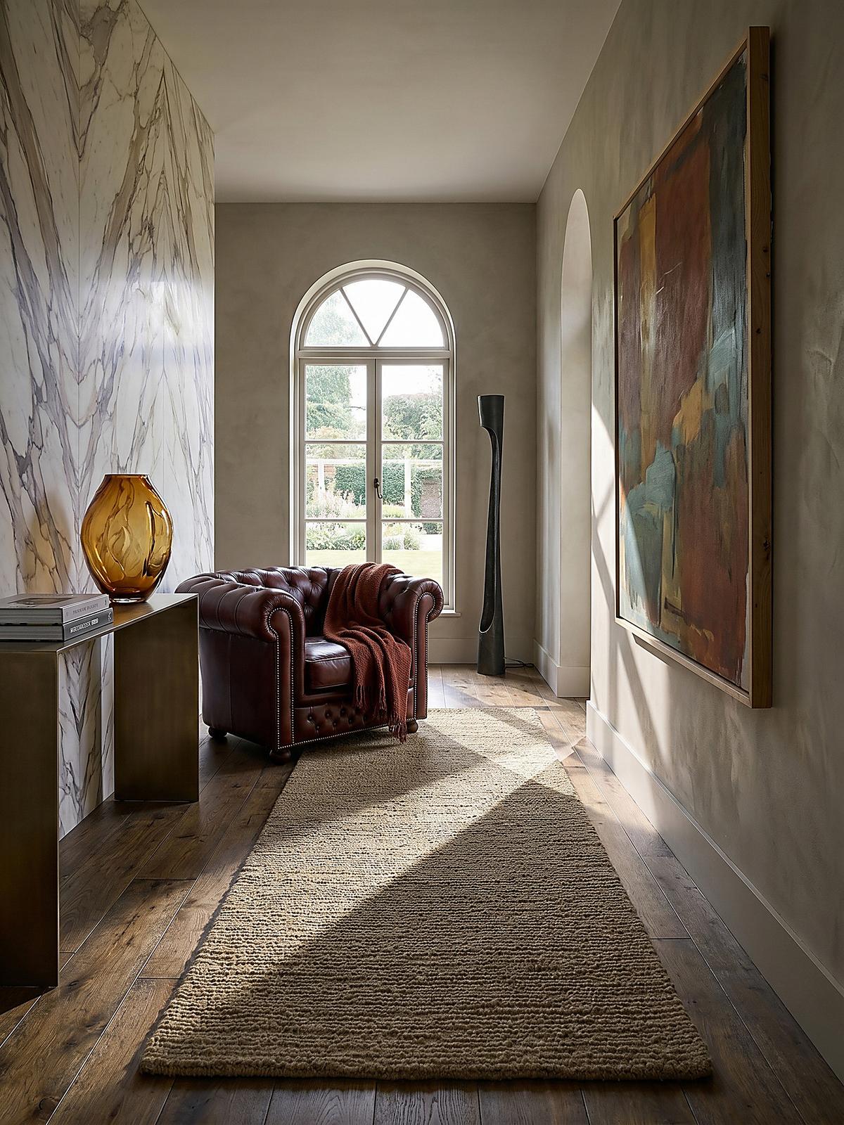 WOLLTEPPICH ALNE, einfarbig, Erdtöne, 80 x 230 cm - Grün, Textil (230/80cm) - KADIMA DESIGN