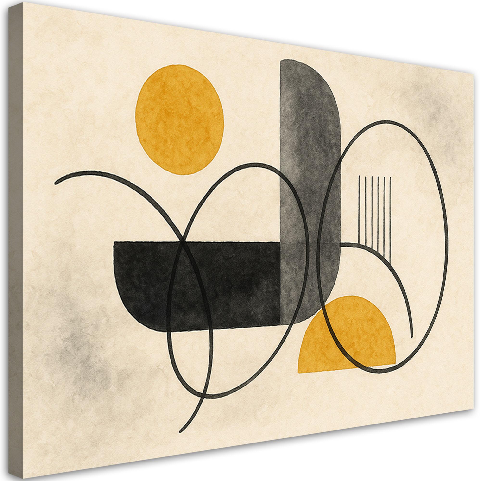 LEINWANDBILD Geometrische Linien Beige 120x80cm - Beige, Textil (120/80cm) - Feeby