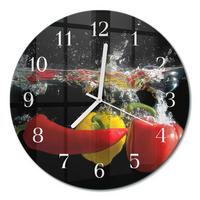 WANDUHR aus Glas Ø30 cm - Pfeffer - Schwarz, Glas (30/30/0.4cm) - TULUP