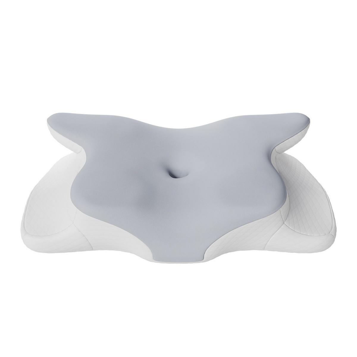 NACKENKISSEN weiß / grau (1er-Set) - Weiß, Textil (41/63cm) - Juskys