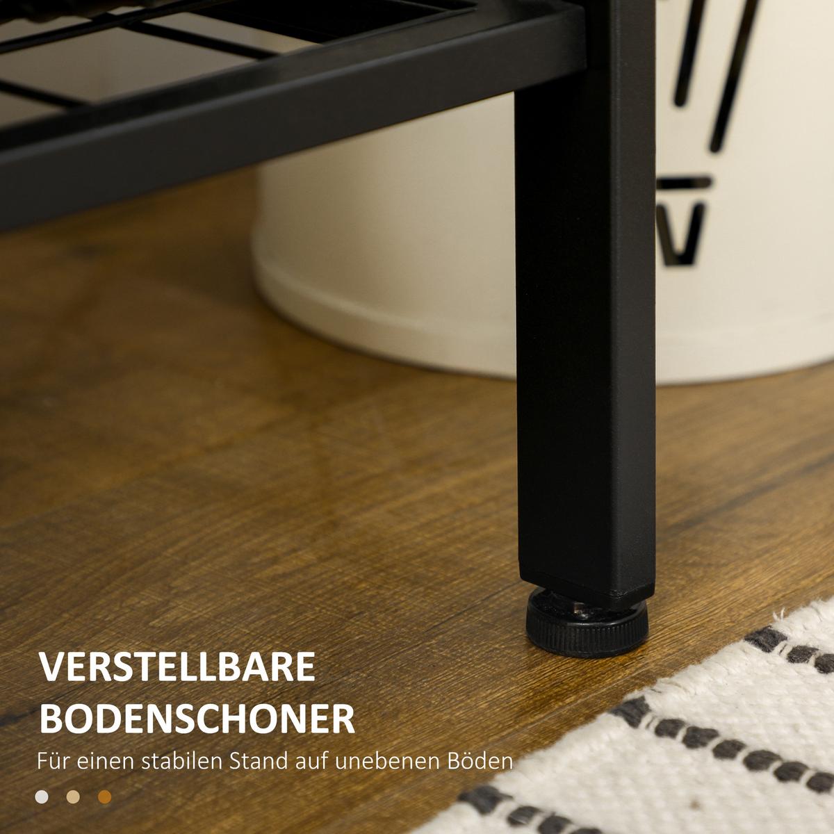 GARDEROBENSTÄNDER, Garderobe, Kleiderständer mit Haken, Schuhregal Stahl Braun - Braun, Metall (40/185/100cm) - HOMCOM
