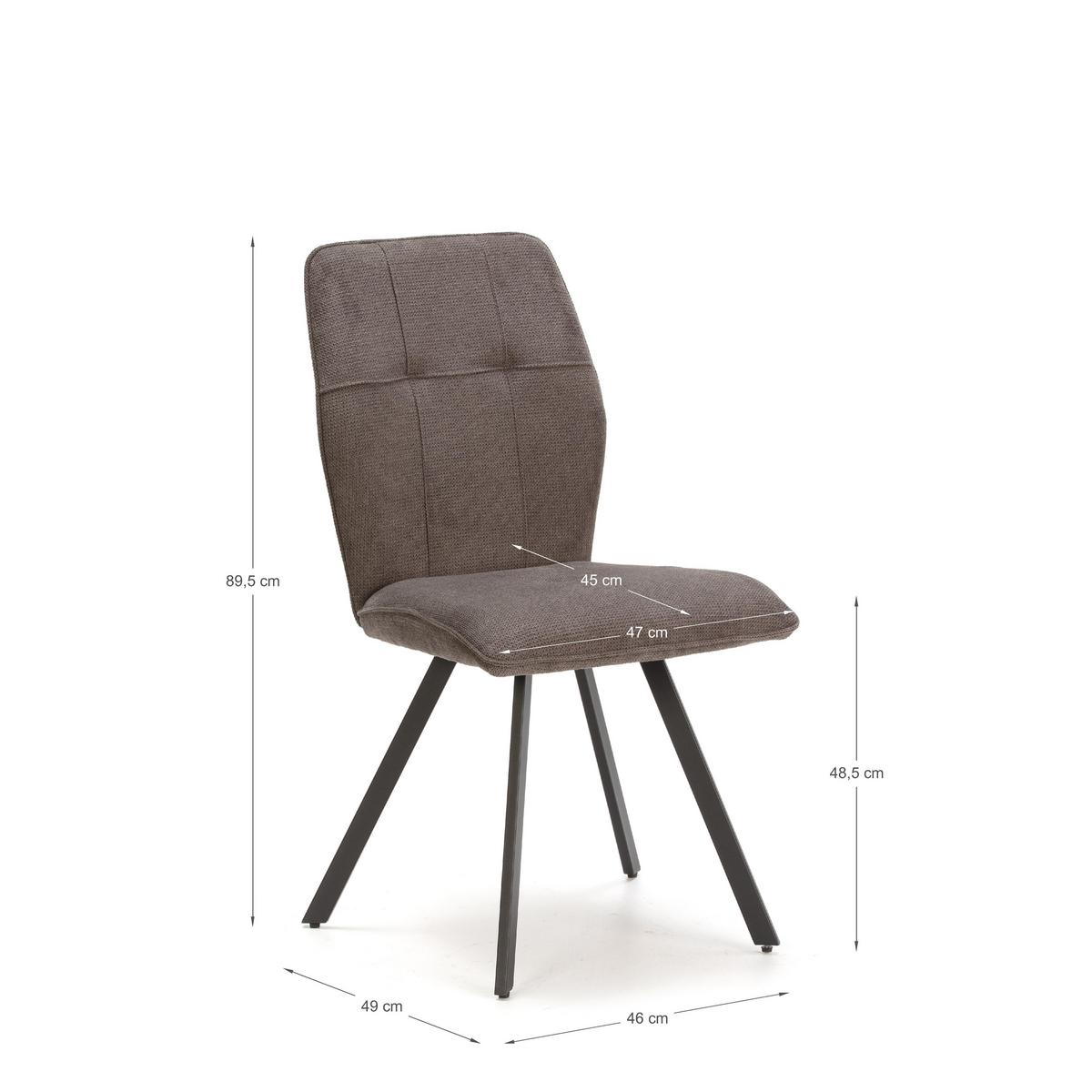 ESSZIMMERSTUHL Mery Grau 47/60/48 cm 4er-Set - Grau, Textil (60/48/47cm) - Calicosy