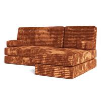 ECKSOFA NOTIA modulares Boneless Sofa mit Schlaffunktion Braun Kordstoff - Braun, Textil (200/120cm) - MASSENO