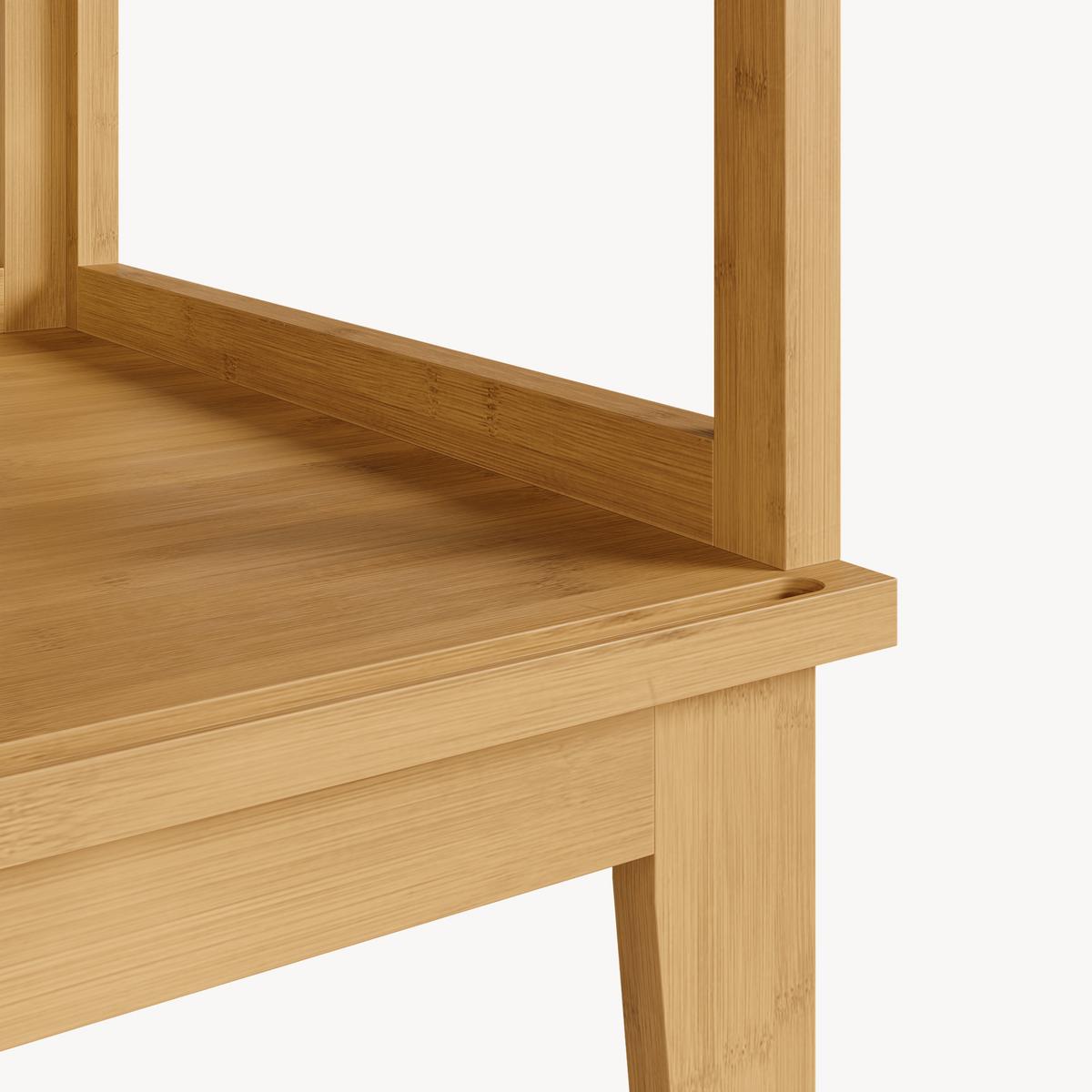STANDREGAL Trundholm - Naturfarben, Holz (80/185/45cm) - [en.casa]