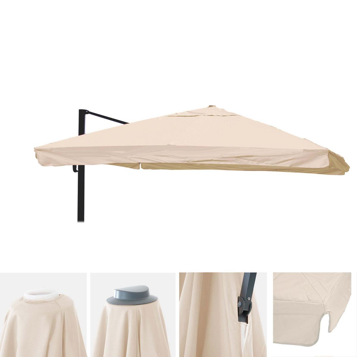 ERSATZ-BEZUG FÜR SCHIRM Cremeweiß - Weiß, Textil (335/335cm) - MCW