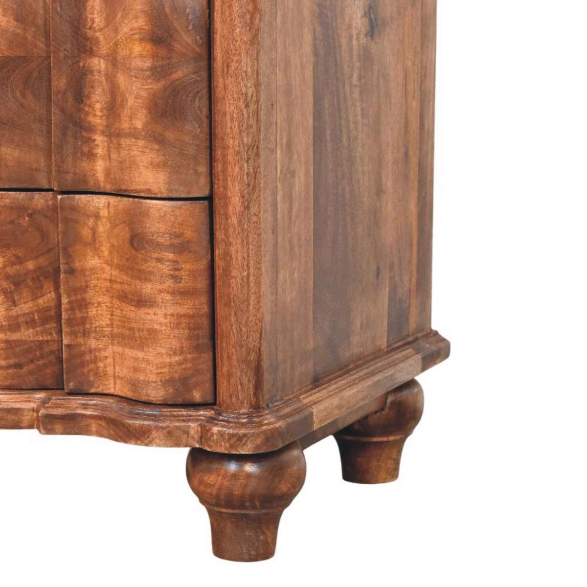 NACHTKASTEN Valencia, 3 Schubladen, Dunkelbraun - Dunkelbraun/Messingfarben, Holz/Metall (55/63/40cm) - Artisan Furniture