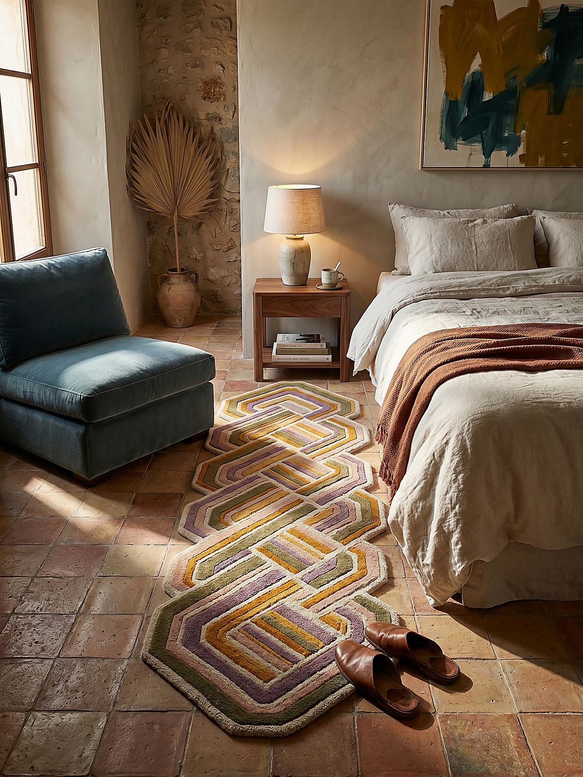 TEPPICH aus Wolle SOAR in Flieder, geometrisch, 80 x 300 cm - Rosa, Textil (300/80cm) - KADIMA DESIGN
