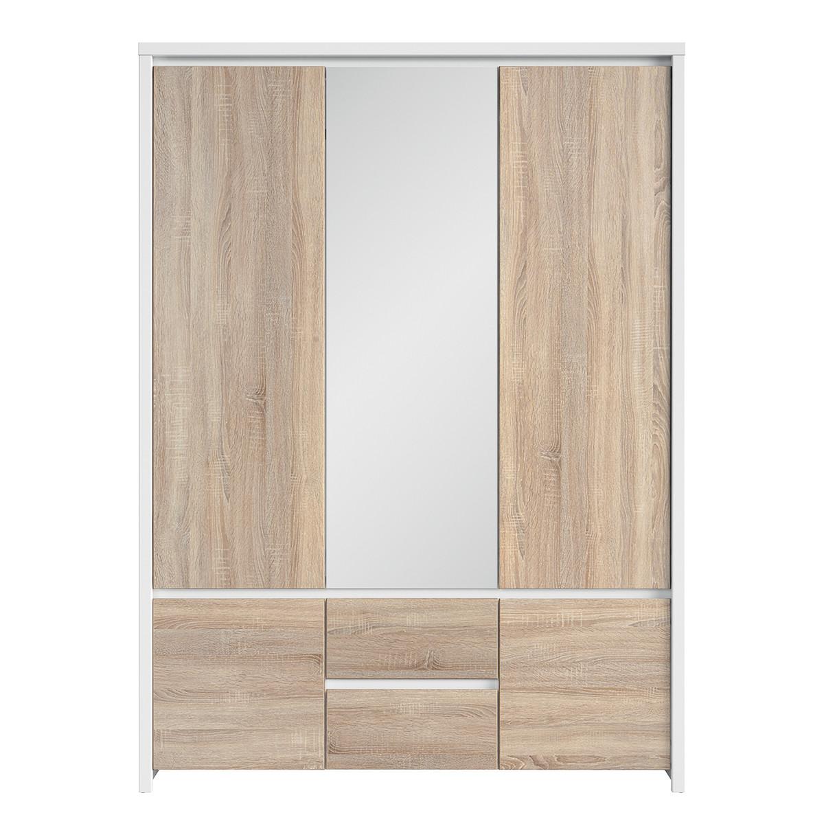 SCHRANK 3 Türen Soren Holz und Weiß - Weiß, Holzwerkstoff (153.5/211/55.5cm) - Petits-meubles