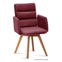 ARMLEHNSTUHL (8er-Set) Dodie 52x92x60 Eiche geölt/Marsala - Eichefarben/Brombeere, Kunststoff (60/92/52cm) - 58aufmkessel