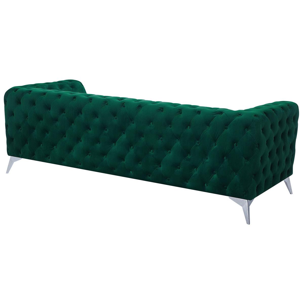 3-SITZER-SOFA Samtstoff Grün Sotra - Hellgrün, Textil (224/70/85cm) - Beliani