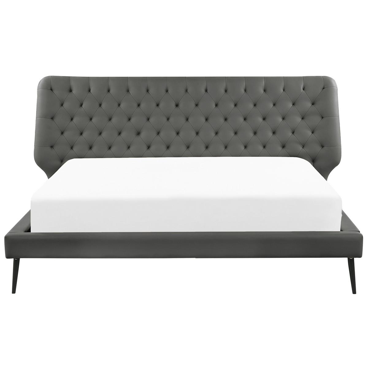 BETT 180/200cm Grau Essonne - Grau, Textil (180/200cm) - Beliani