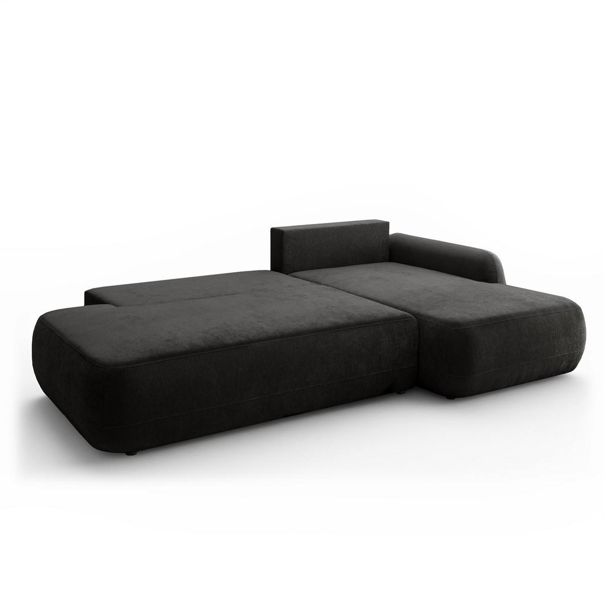 ECKSOFA GOYA mit Schlaffunktion und Bettkasten, Rechte, Perfect Harmony 99 - Anthrazit, Textil (302/184cm) - Lookway