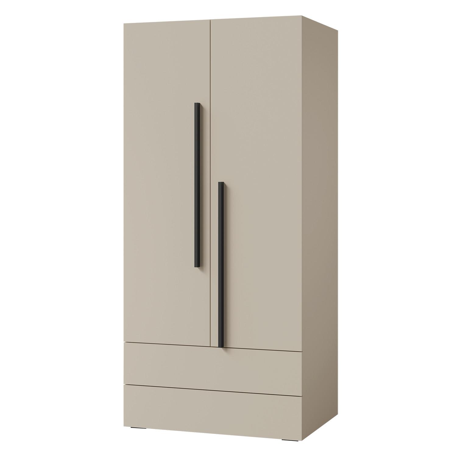 DREHTÜRENSCHRANK Largo mit 2 Türen und 2 Schubladen, für Jugendzimmer, 90 cm, Kaschmir - Kaschmir, Holzwerkstoff (90/195/60cm) - Beautysofa