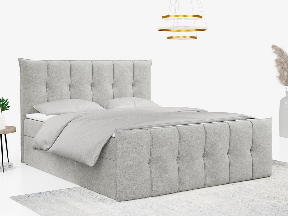 BOXBETT PREMIUM 11 140/200 Hellgrau Struktur - H3 - Hellgrau, Holz/Textil (140/200cm) - MKS