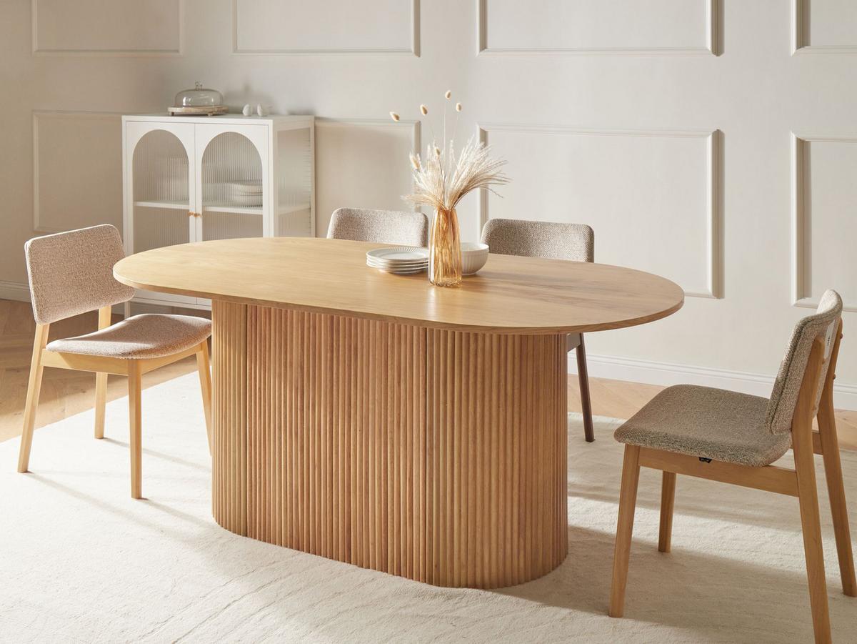 ESSTISCH Helle Eiche 90/180 cm Lunnin - Hellbraun, Holzwerkstoff (90/180/75cm) - Beliani