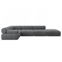 ECKSOFA modulares Sofa Felto-L2 - 380x190x70 cm Dunkelgrau Cord - Dunkelgrau, Holzwerkstoff/Textil (380/190cm) - ALTDECOR