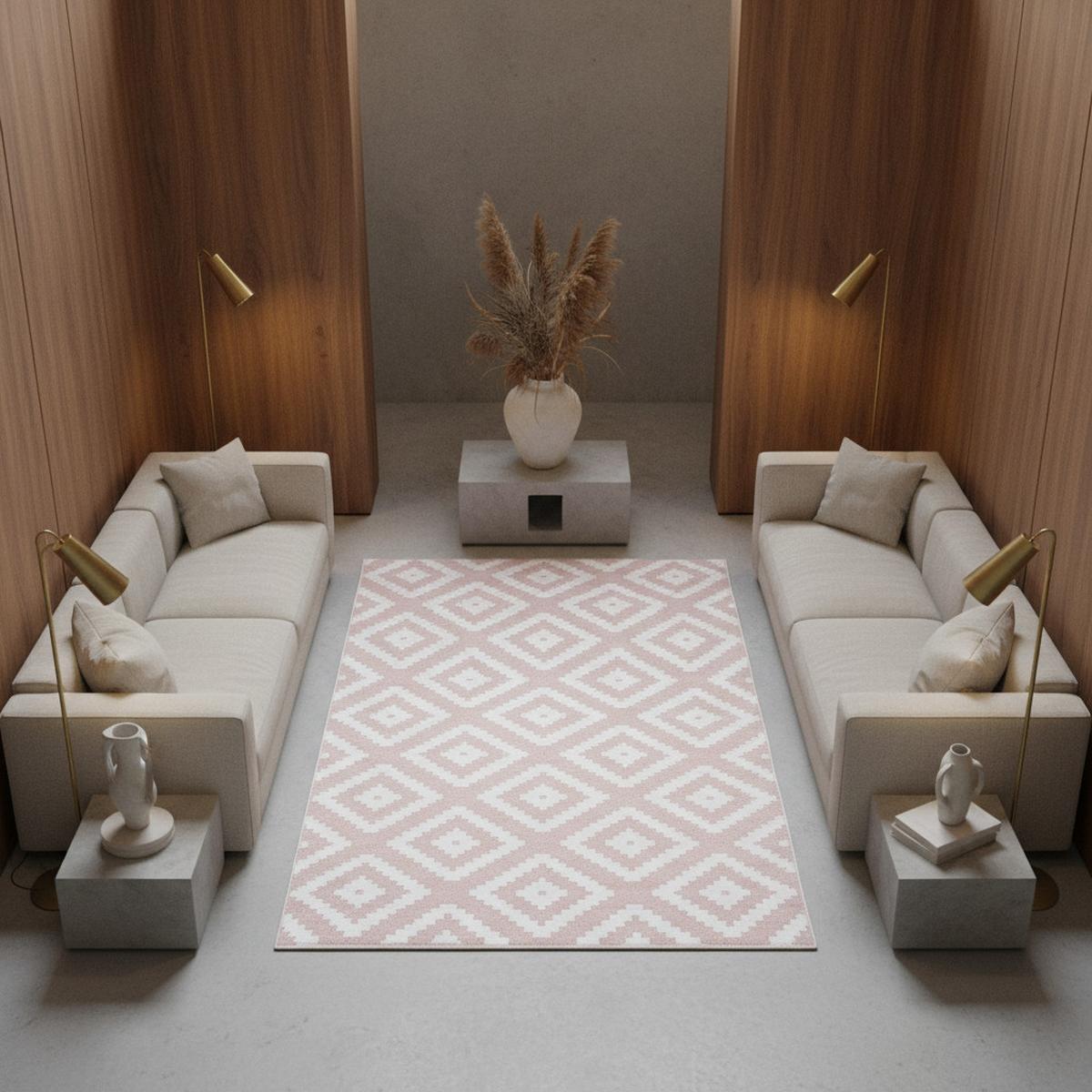 TEPPICH Kurzflor INN in Rosa, geometrisch, 120 x 170 cm - Rosa, Textil (170/120cm) - KADIMA DESIGN