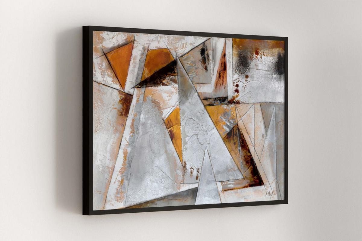 ACRYLBILD HANDGEMALT 120/80 cm - Braun/Grau, Holz/Textil (120/80cm) - KUNSTLOFT