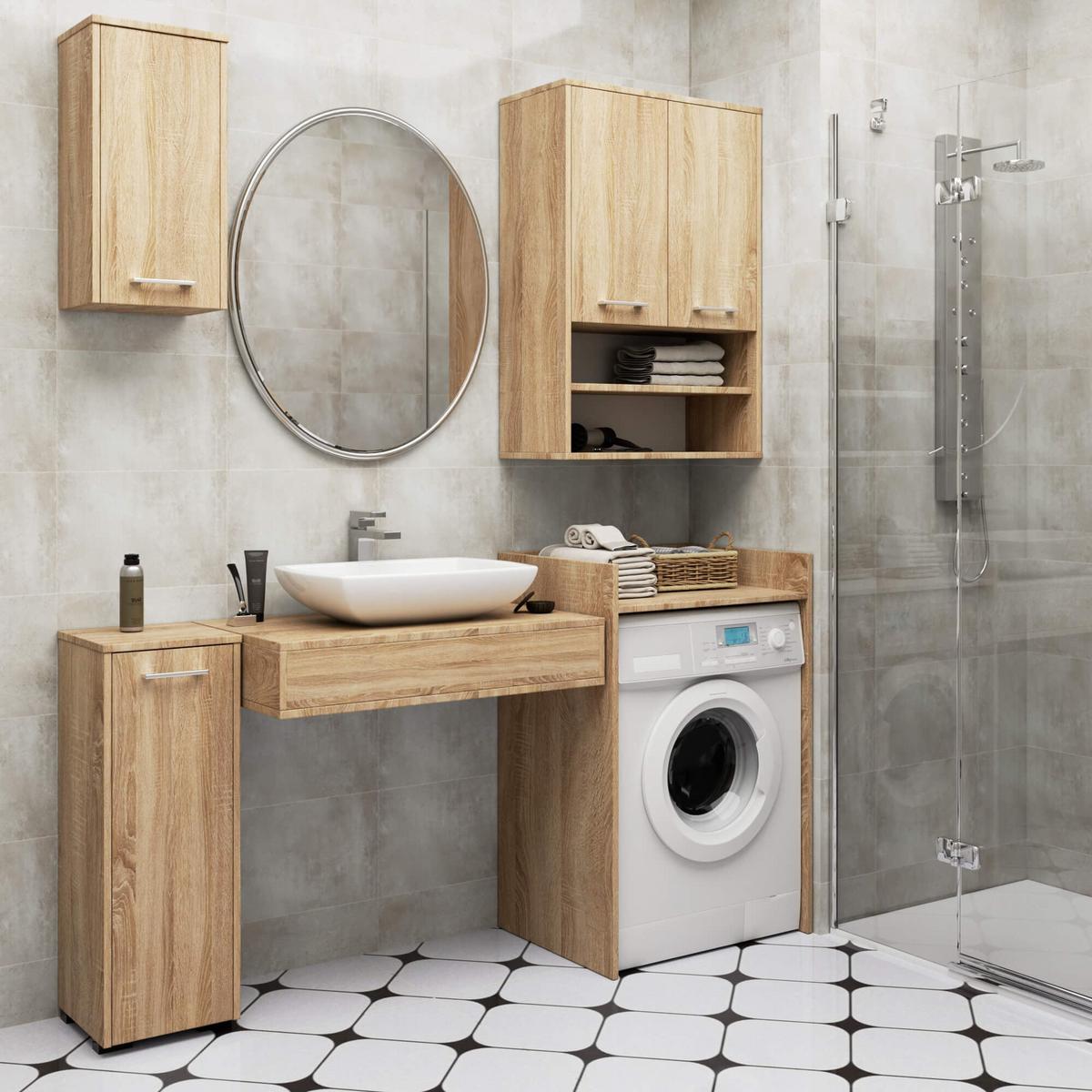 WASCHMASCHINENUMBAUSCHRANK, 64 × 50 × 98 cm Sonoma Eiche - Sonoma Eiche, Holzwerkstoff (64/98/50cm) - RAUMHIRSCH FURNITURE
