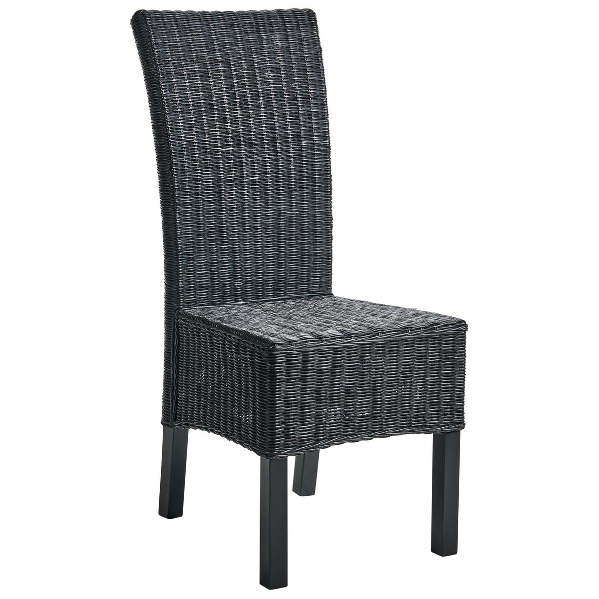 ESSZIMMERSTUHL 2er-Set Schwarz Andes - Schwarz, Naturmaterialien (43/105/50cm) - Beliani