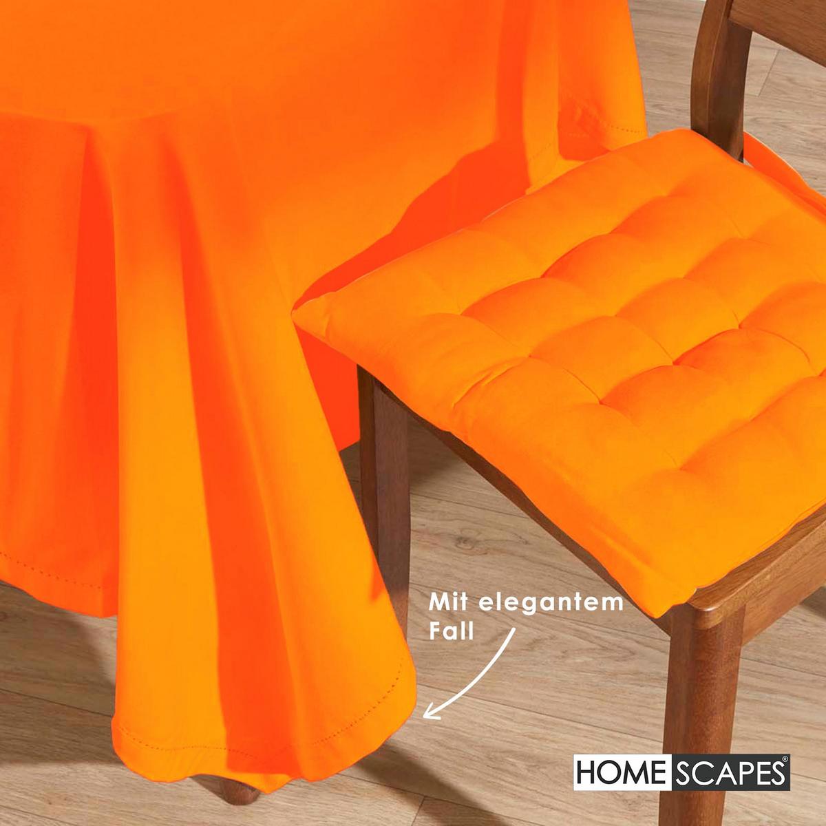 TISCHDECKE orange 137/137 cm, 100% Baumwolle - Orange, Textil (137/137cm) - Homescapes