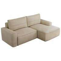 ECKSOFA BELLUNO L Beige Velvet - Rechts - Beige/Schwarz, Textil (233/144cm) - MKS