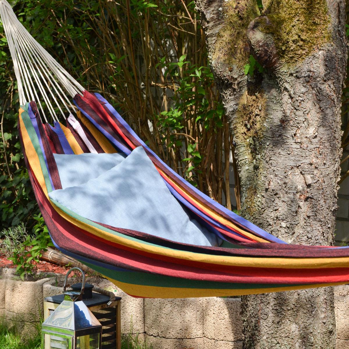 XXL-HÄNGEMATTE für 2 Personen bis 150kg, 200/120 cm, bunt - Multicolor, Textil (160/2.5/260cm) - Amanka