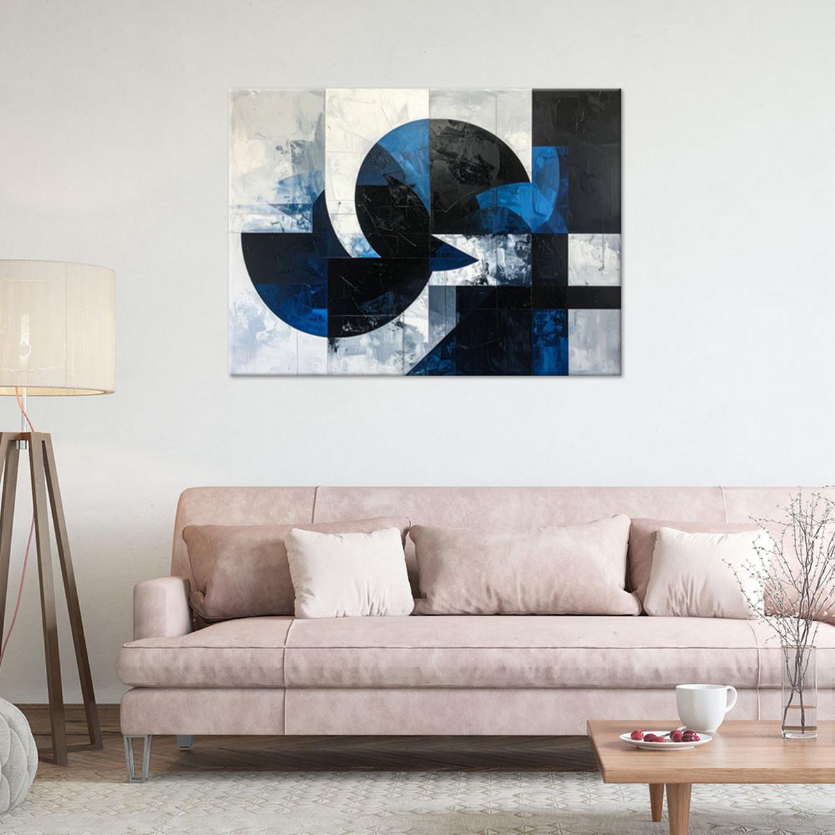 LEINWANDBILD 3D und geometrisch 120x80cm - Blau, Textil (120/80cm) - Feeby