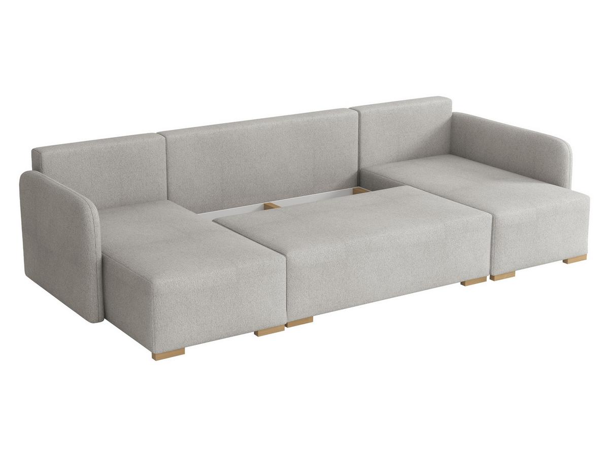WOHNLANDSCHAFT Como U - Naturfarben, Holz/Textil (292/85/140cm) - MIRJAN24