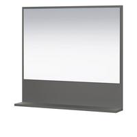 BADSPIEGEL grau 80 cm, Badezimmer Spiegel mit Ablage - Grau, Glas/Holzwerkstoff (80/74/14cm) - Top.Furn
