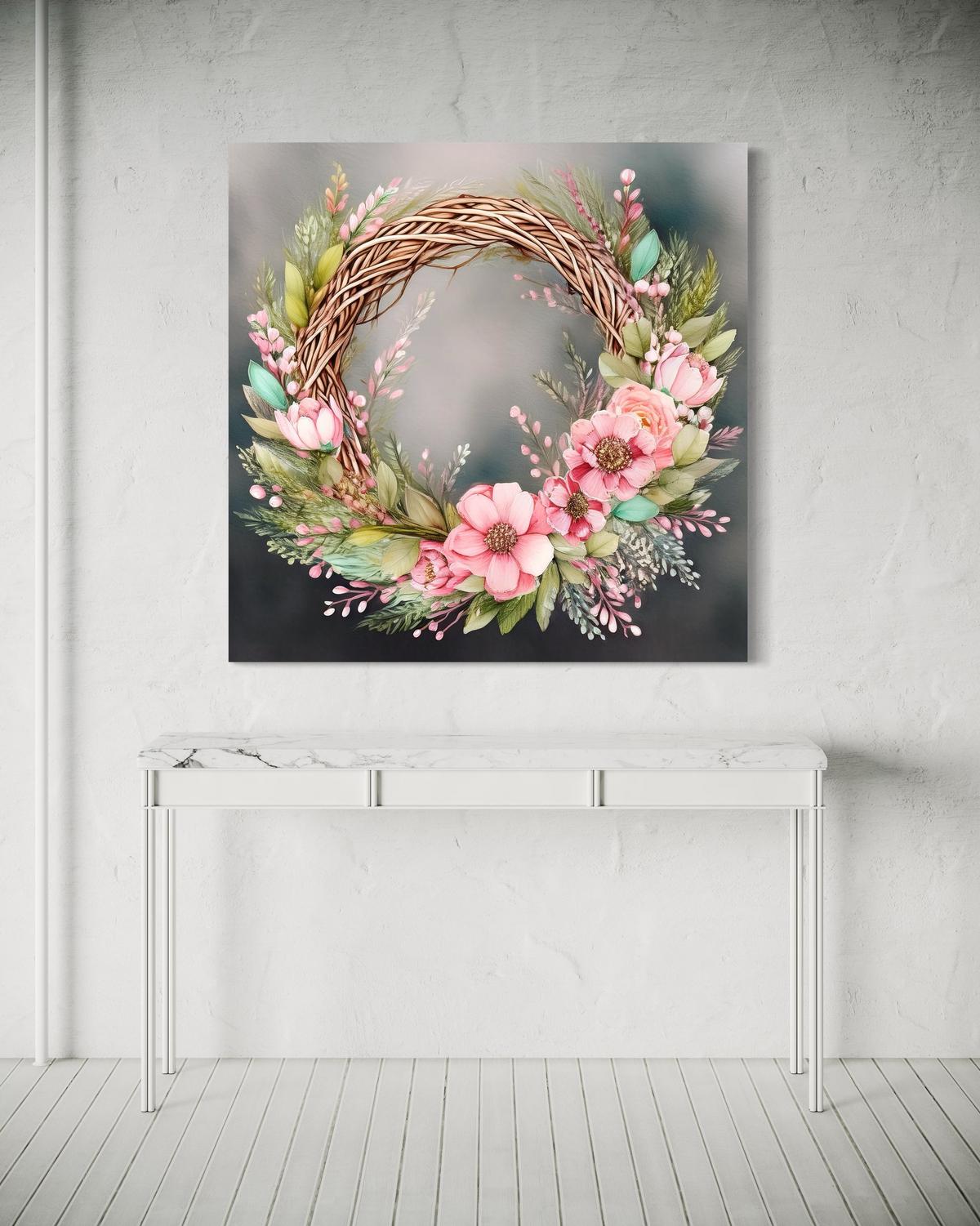 WANDBILD shabby chic blumenstrauß - Pink, Textil (30/30cm) - Feeby