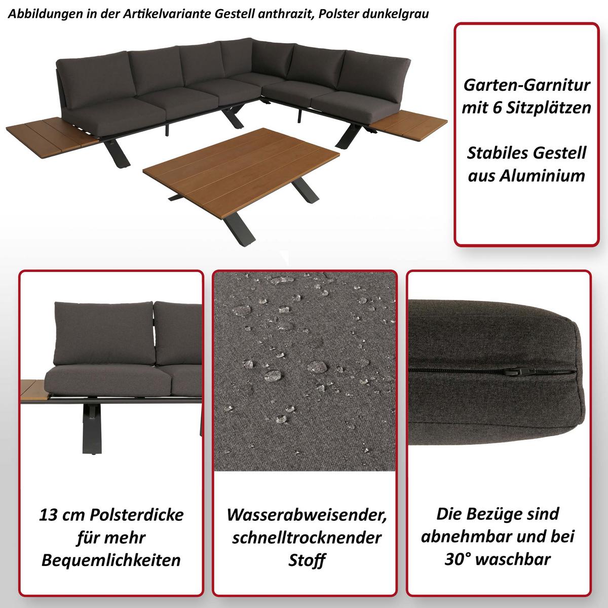 GARTEN-GARNITUR weiß, hellgrau - Hellgrau/Weiß, Metall - MCW