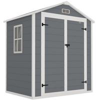 GERÄTEHAUS mit Pultdach 183 x 134 cm Gartenhaus mit Fenster für Garten Grau - Grau, Metall (134/210/183cm) - Outsunny