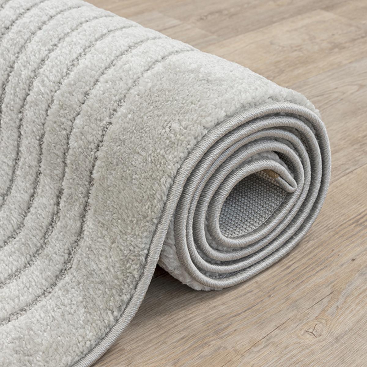 KURZFLORTEPPICH Geometrisch MUOTA Polypropylen Grau 160 x 220 cm - Grau, Textil (160/220cm) - KADIMA DESIGN