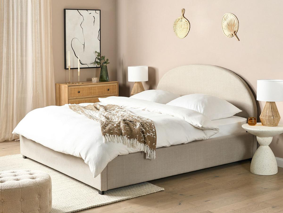 POLSTERBETT Beige 180x200 cm Vaucluse - Beige, Textil (180/200cm) - Beliani