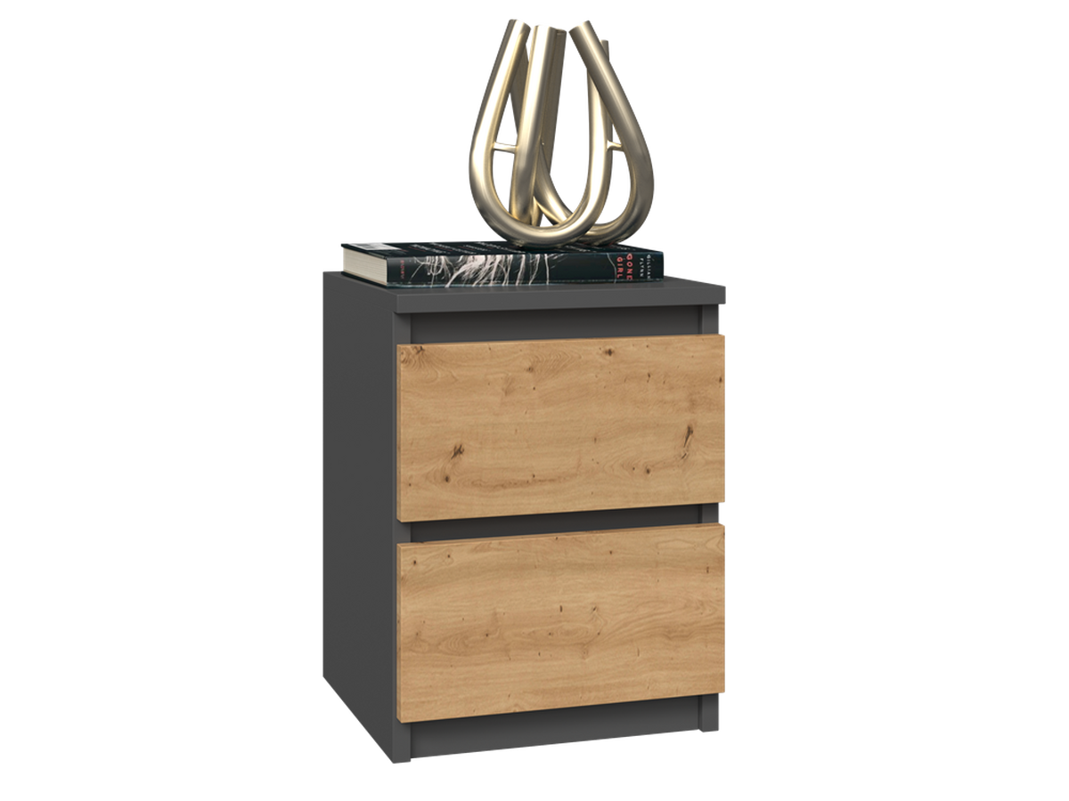 NACHTTISCH Anthrazit, Artisan 30/40/30 - Anthrazit, Holzwerkstoff (30/40/30cm) - RAUMHIRSCH FURNITURE