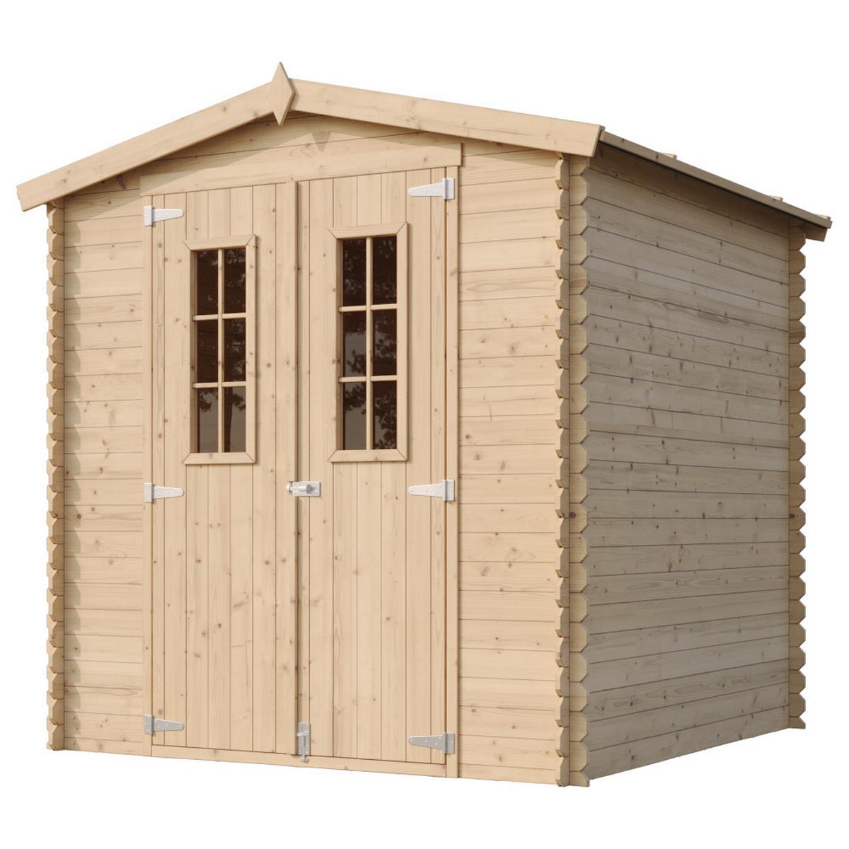 GARTENHAUS HOLZ mit imprägniertem BodenB216xL206xH216 cm/ 3.53 m2 - M343C+M343G - Beige, Holz (216/224/200cm) - Timbela