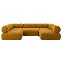 WOHNLANDSCHAFT modulares Sofa Garvo-U1 - 285x190x70 cm Senfgelb Cord - Currygelb, Holzwerkstoff/Textil (285/70/190cm) - ALTDECOR